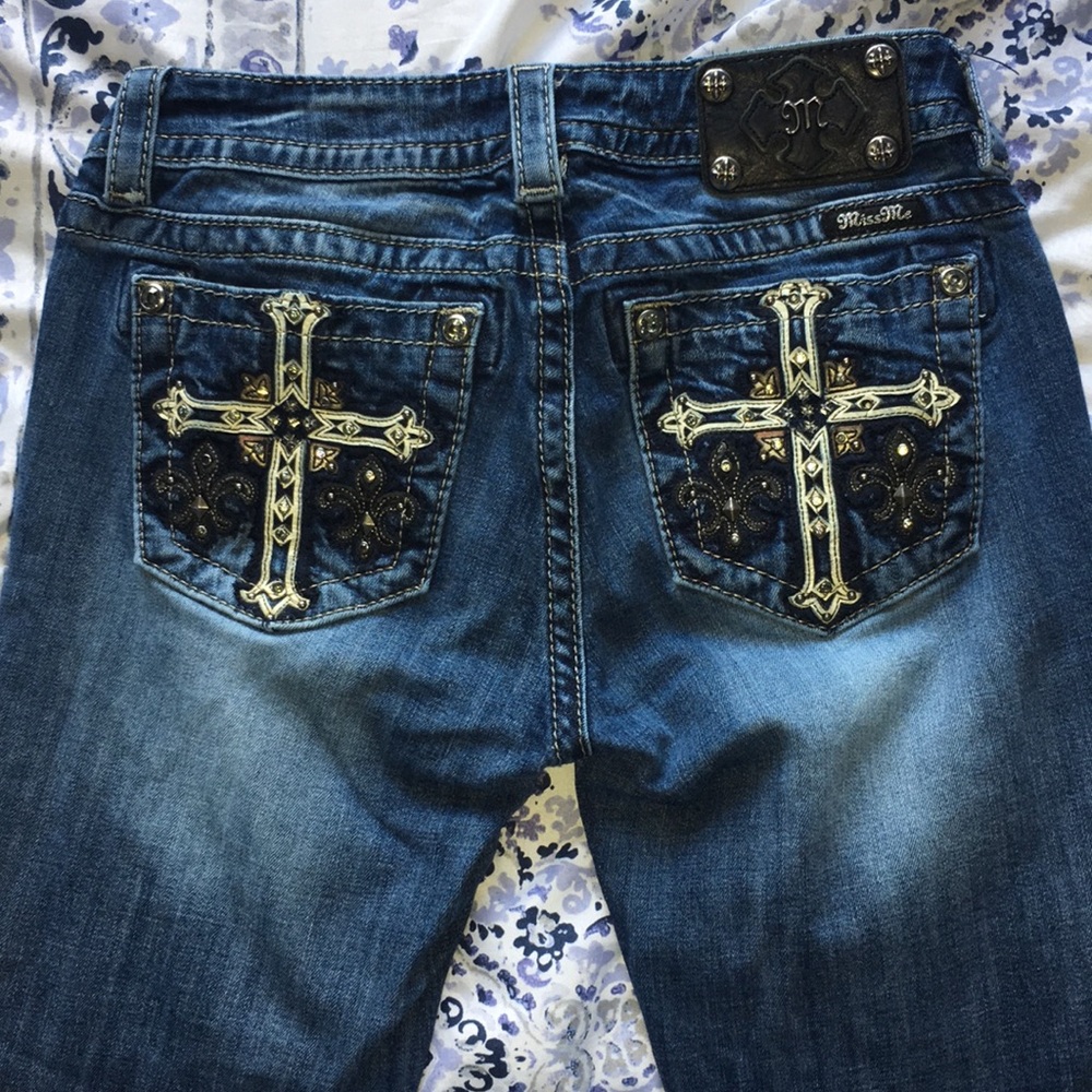 MISS ME blinged out skinny jeans